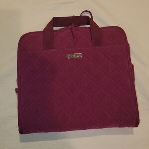 Vera Bradley Magenta Microfiber Travel Cosmetic Case